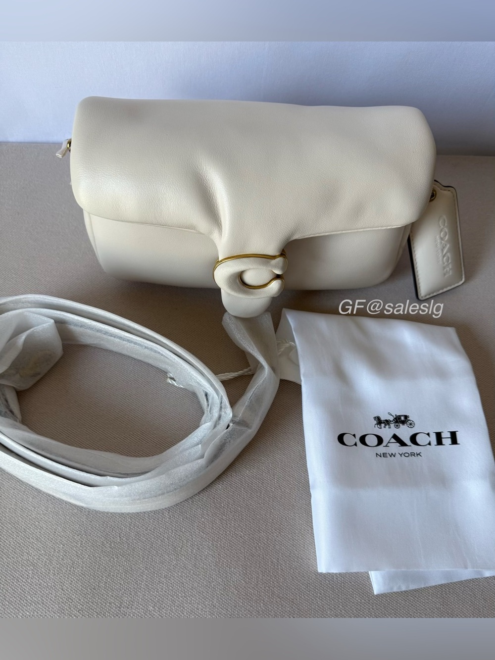 Coach Pillow Tabby 20 Chalk/Gold NWT + Luxury Gift Set Perfect for Mother’s Day - Picture 7 of 14